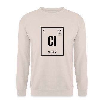 Chlor Element im Periodensystem - Unisex Pullover - Sand - Vorne - Alina (178cm) & Michal (187cm)