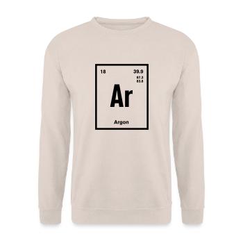 Argon Element im Periodensystem - Unisex Pullover - Sand - Vorne - Alina (178cm) & Michal (187cm)