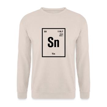 Tin Element im Periodensystem - Unisex Pullover - Sand - Vorne - Alina (178cm) & Michal (187cm)