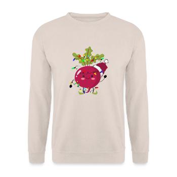 Beetroot in celebration! - Unisex Sweatshirt - sand - Front - Alina (178cm) & Michal (187cm)
