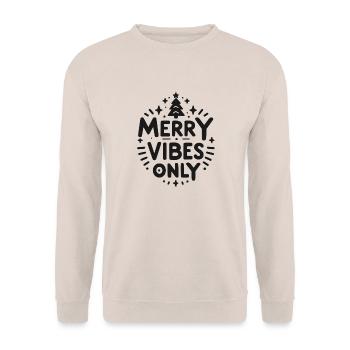 Nur fröhliche Vibes - Unisex Pullover - Sand - Vorne - Alina (178cm) & Michal (187cm)