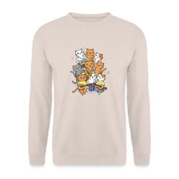 Des chats heureux qui font du bruit - Sweat-shirt Unisexe - sable - Devant - Alina (178cm) & Michal (187cm)