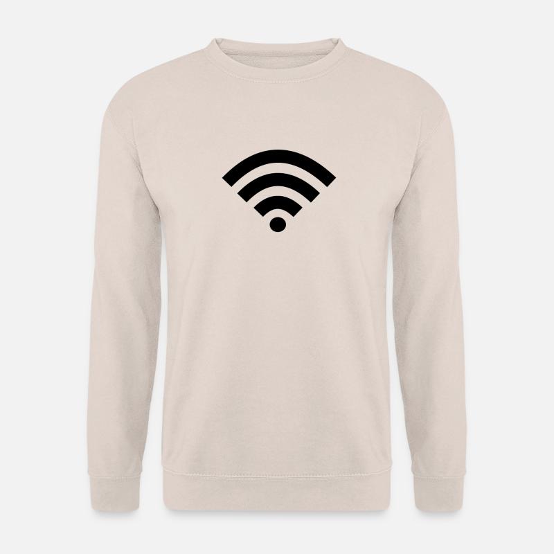 WLAN WIFi Internet Nerd Geek Design Geschenk - Unisex Pullover - Sand