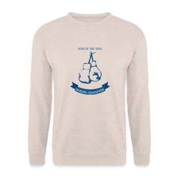 Boxen - Boxhandschuh - Champion - Boxer - Geschenk - Unisex Pullover - Sand - Vorne - Alina (178cm) & Michal (187cm)