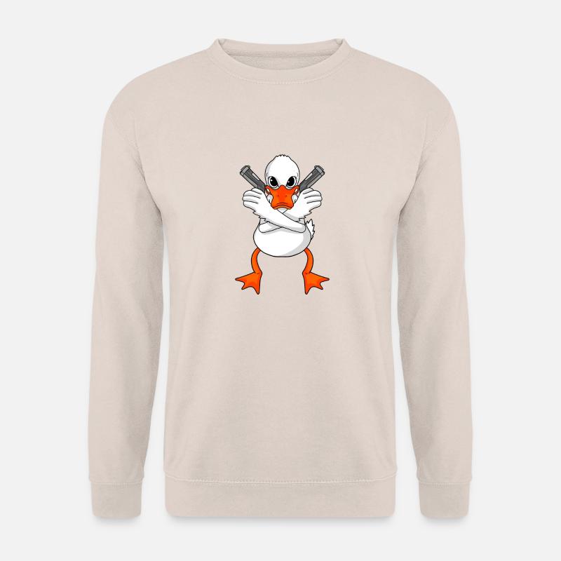 Ente mit Pistole - Unisex Pullover - Sand