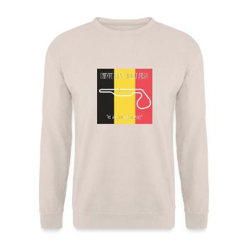 "Circuit de Revolver" - Unisex Sweatshirt - sand - Front - Alina (178cm) & Michal (187cm)