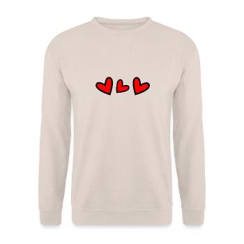 HAPPY BIRTHDAY. JOYEUX ANNIVERSAIRE. ANNIVERSAIRE. - Sweat-shirt Unisexe - sable - Devant - Alina (178cm) & Michal (187cm)