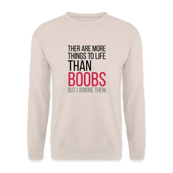BOOBS - Unisex Sweatshirt - sand - Front - Alina (178cm) & Michal (187cm)