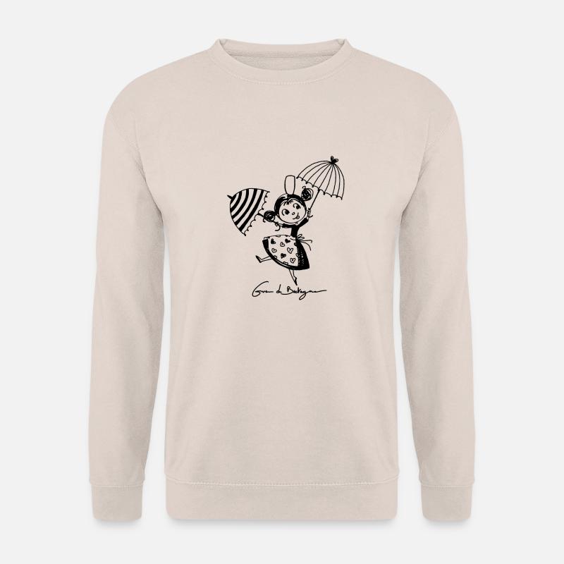 Bigoudene mit Regenschirmen - Unisex Pullover - Sand