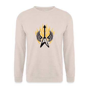 guitar wing flame - Unisex Pullover - Sand - Vorne - Alina (178cm) & Michal (187cm)
