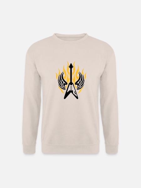 guitar wing flame - Unisex Sweatshirt - sand