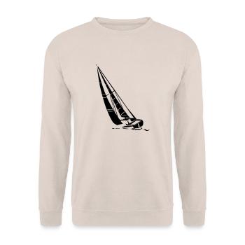 segelboot - Unisex Pullover - Sand - Vorne - Alina (178cm) & Michal (187cm)