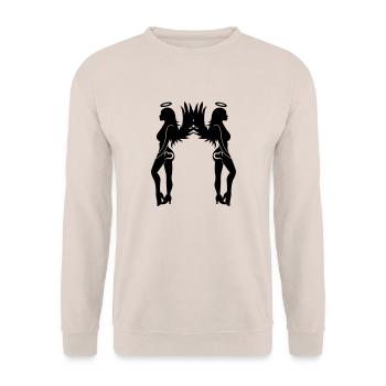 sexy_angel_woman_02 - Unisex Pullover - Sand - Vorne - Alina (178cm) & Michal (187cm)