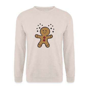 lebkuchenmann_2 - Unisex Pullover - Sand - Vorne - Alina (178cm) & Michal (187cm)