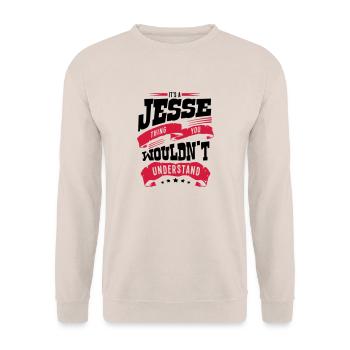 jesse name thing you wouldnt understand - Unisex Sweatshirt - sand - Front - Alina (178cm) & Michal (187cm)