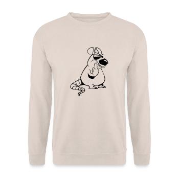 Rat Stinky Fingers Funny Nasty Cool Sunglasses - Unisex Sweatshirt - sand - Front - Alina (178cm) & Michal (187cm)