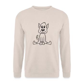 chien assis mignon petit chiot heureux animal de compagnie - Sweat-shirt Unisexe - sable - Devant - Alina (178cm) & Michal (187cm)