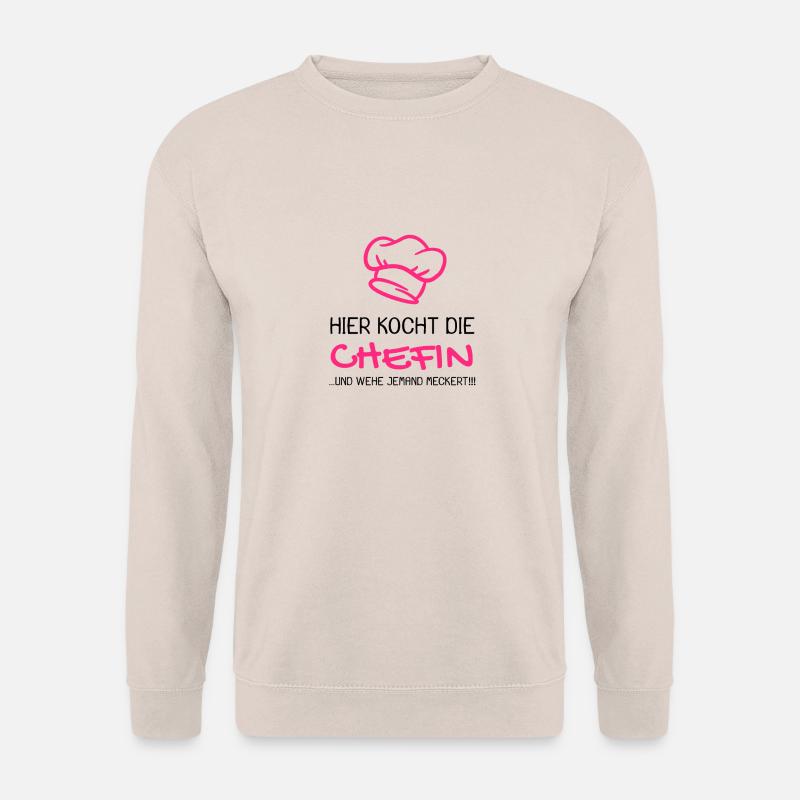 Chefkoch Spruch lustig Kochmütze Geschenk - Unisex Pullover - Sand