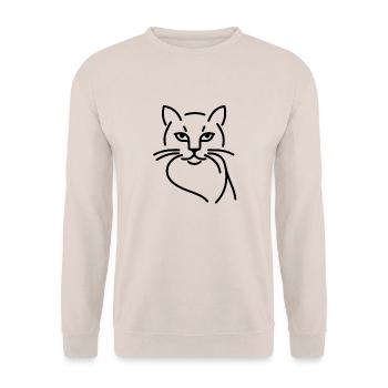 Cute cat portrait in black and white - Unisex Sweatshirt - sand - Front - Alina (178cm) & Michal (187cm)