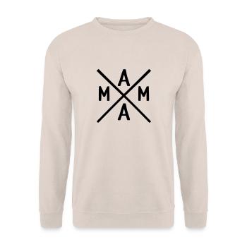 Mama - Unisex Pullover - Sand - Vorne - Alina (178cm) & Michal (187cm)