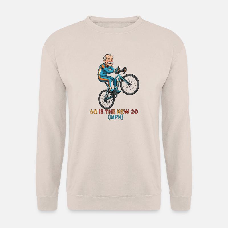 60 ist der neue Aufkleber für 20 mph Radfahren - Unisex Pullover - Sand