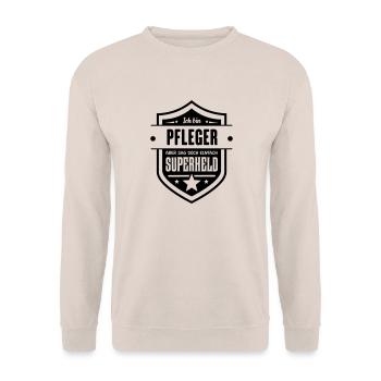 Super Pfleger - Unisex Pullover - Sand - Vorne - Alina (178cm) & Michal (187cm)