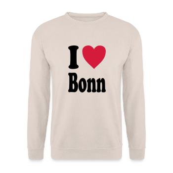 I love Bonn - Unisex Sweatshirt - sand - Front - Alina (178cm) & Michal (187cm)