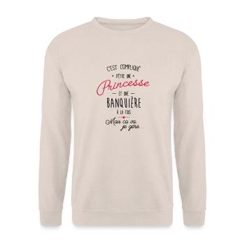 princesse et banquiere - Sweat-shirt Unisexe - sable - Devant - Alina (178cm) & Michal (187cm)