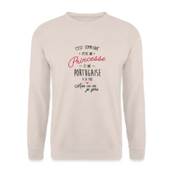 princesse et portugaise - Sweat-shirt Unisexe - sable - Devant - Alina (178cm) & Michal (187cm)