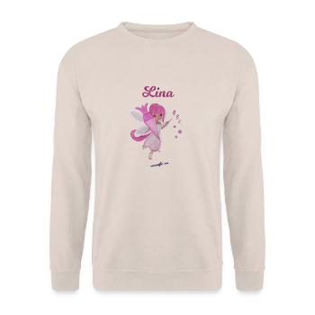 Einschulung Lina - Unisex Pullover - Sand - Vorne - Alina (178cm) & Michal (187cm)