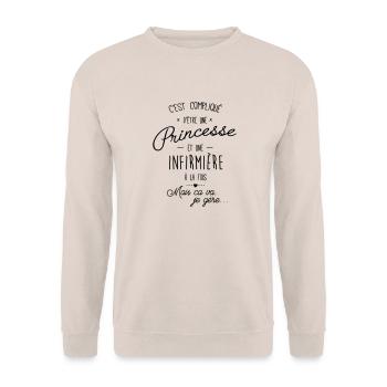 Princesse et infirmière - Sweat-shirt Unisexe - sable - Devant - Alina (178cm) & Michal (187cm)