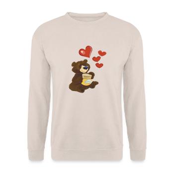 Bär - Unisex Pullover - Sand - Vorne - Alina (178cm) & Michal (187cm)