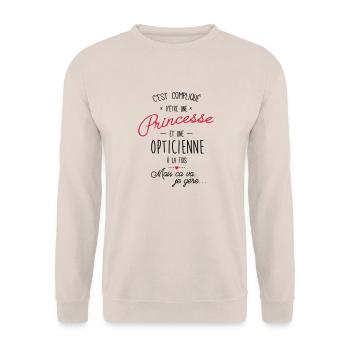Princesse et opticienne - Sweat-shirt Unisexe - sable - Devant - Alina (178cm) & Michal (187cm)