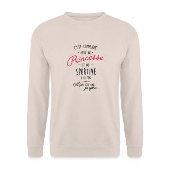 Princesse et sportive - Sweat-shirt Unisexe - sable - Devant - Alina (178cm) & Michal (187cm)