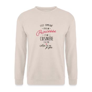 Princesse et cuisinière - Sweat-shirt Unisexe - sable - Devant - Alina (178cm) & Michal (187cm)