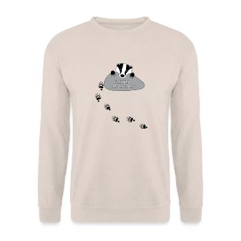 smaller frechdachs badger cheeky track animal paw - Unisex Sweatshirt - sand - Front - Alina (178cm) & Michal (187cm)