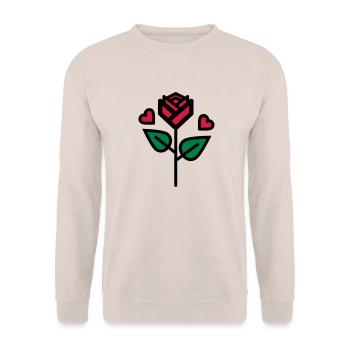 Valentine's Rose with heart - Unisex Sweatshirt - sand - Front - Alina (178cm) & Michal (187cm)