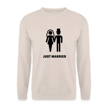 Just Married (mariée et le marié) - Sweat-shirt Unisexe - sable - Devant - Alina (178cm) & Michal (187cm)