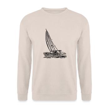 Sailboat on the wind - Unisex Sweatshirt - sand - Front - Alina (178cm) & Michal (187cm)