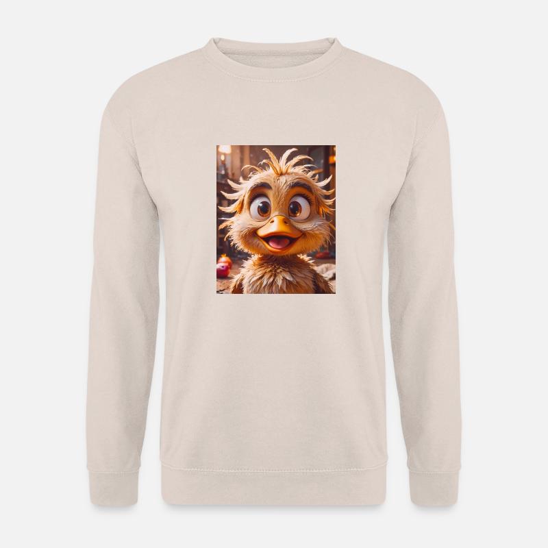super cute animals in a forest – duck chick - Unisex Sweatshirt - sand