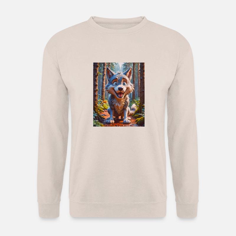 Super süße Tiere im Wald – Wolf - Unisex Pullover - Sand