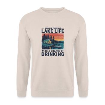 Leben am See genießen - Unisex Pullover - Sand - Vorne - Alina (178cm) & Michal (187cm)