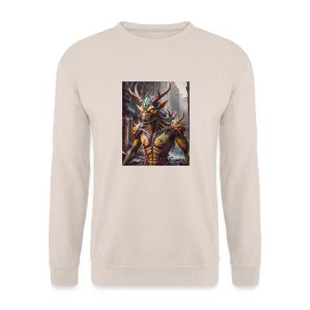 mutant monster half men half insect dark horror - Unisex Sweatshirt - sand - Front - Alina (178cm) & Michal (187cm)