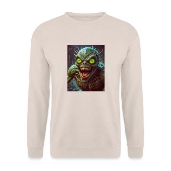 mutant monster half men half insect dark horror - Unisex Sweatshirt - sand - Front - Alina (178cm) & Michal (187cm)