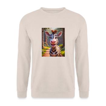 Animaux africains super mignons zèbre - Sweat-shirt Unisexe - sable - Devant - Alina (178cm) & Michal (187cm)