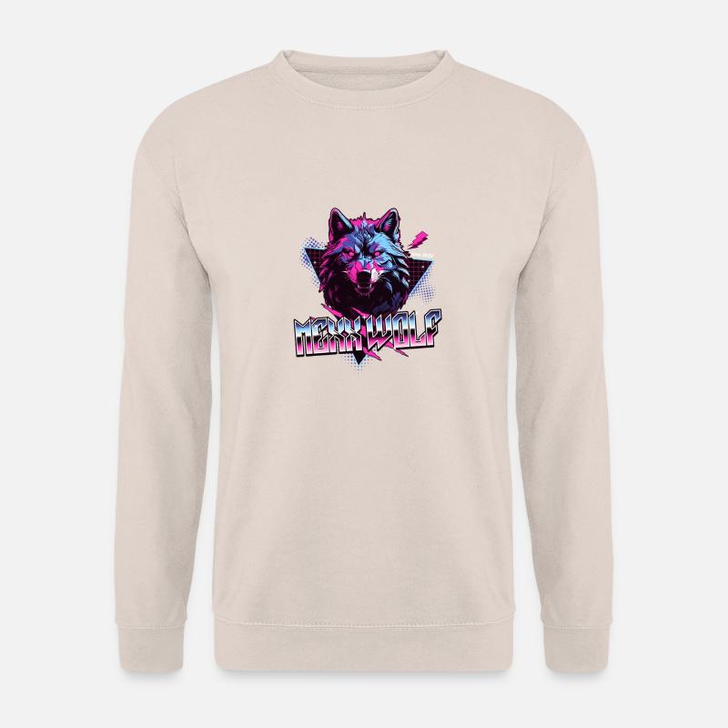 Mexx Wolf Retro Design - Unisex Pullover - Sand