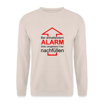 Bitte nachfüllen! - Unisex Pullover - Sand - Vorne - Alina (178cm) & Michal (187cm)