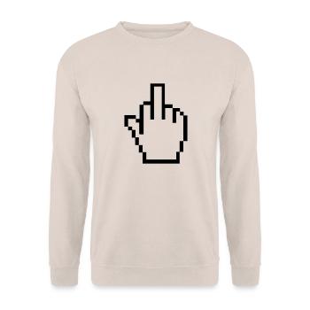 stinkefinger1farbe - Unisex Pullover - Sand - Vorne - Alina (178cm) & Michal (187cm)