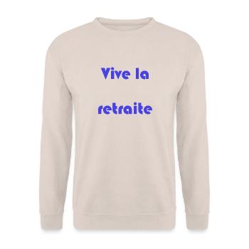 RETRAITE. RETRAITE. RETRAITEE. RETRAITE - Sweat-shirt Unisexe - sable - Devant - Alina (178cm) & Michal (187cm)