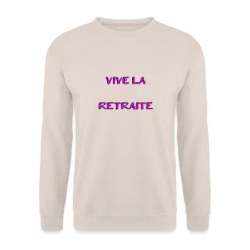 RETRAITE. RETRAITE. RETRAITEE. RETRAITE - Sweat-shirt Unisexe - sable - Devant - Alina (178cm) & Michal (187cm)